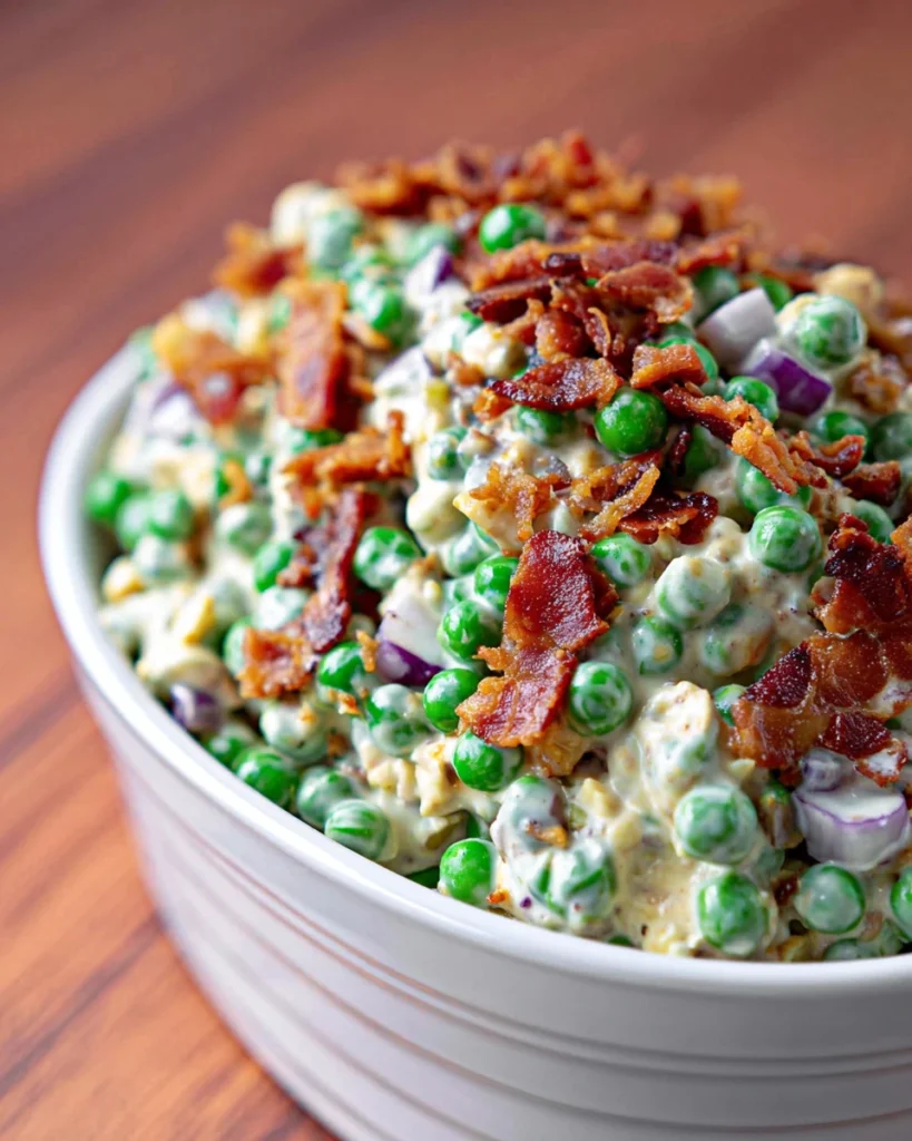 Creamy Pea Salad with Bacon