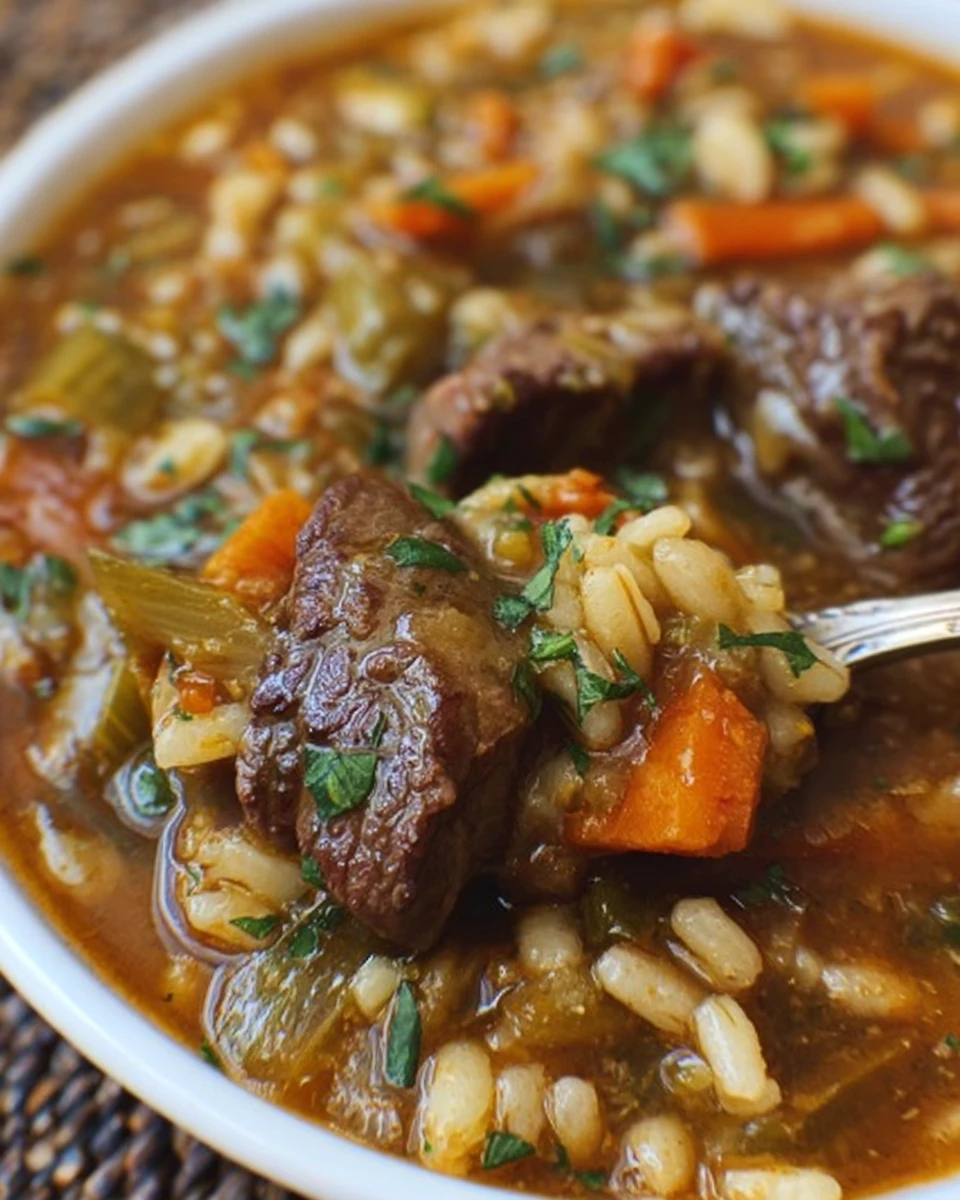 Crockpot Beef Barley Soup