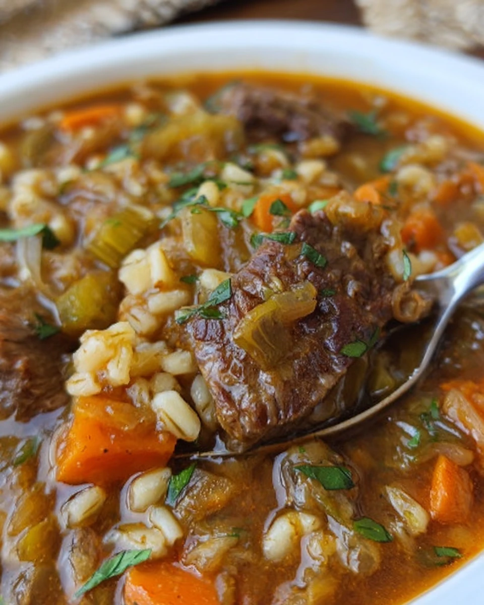 Crockpot Beef Barley Soup