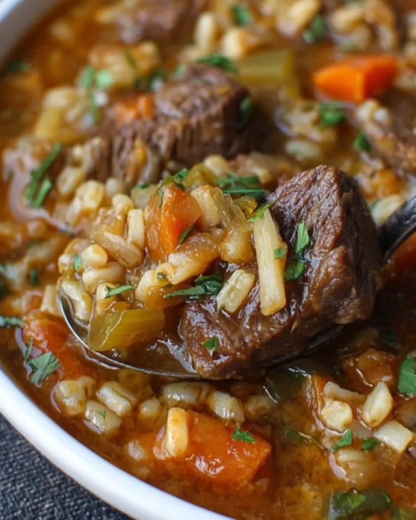 Crockpot Beef Barley Soup