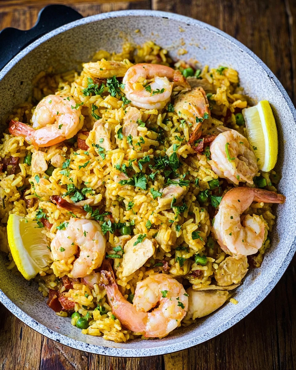 Easy Spanish Rice with Chicken and Shrimp