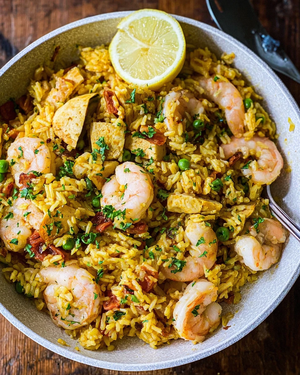 Easy Spanish Rice with Chicken and Shrimp