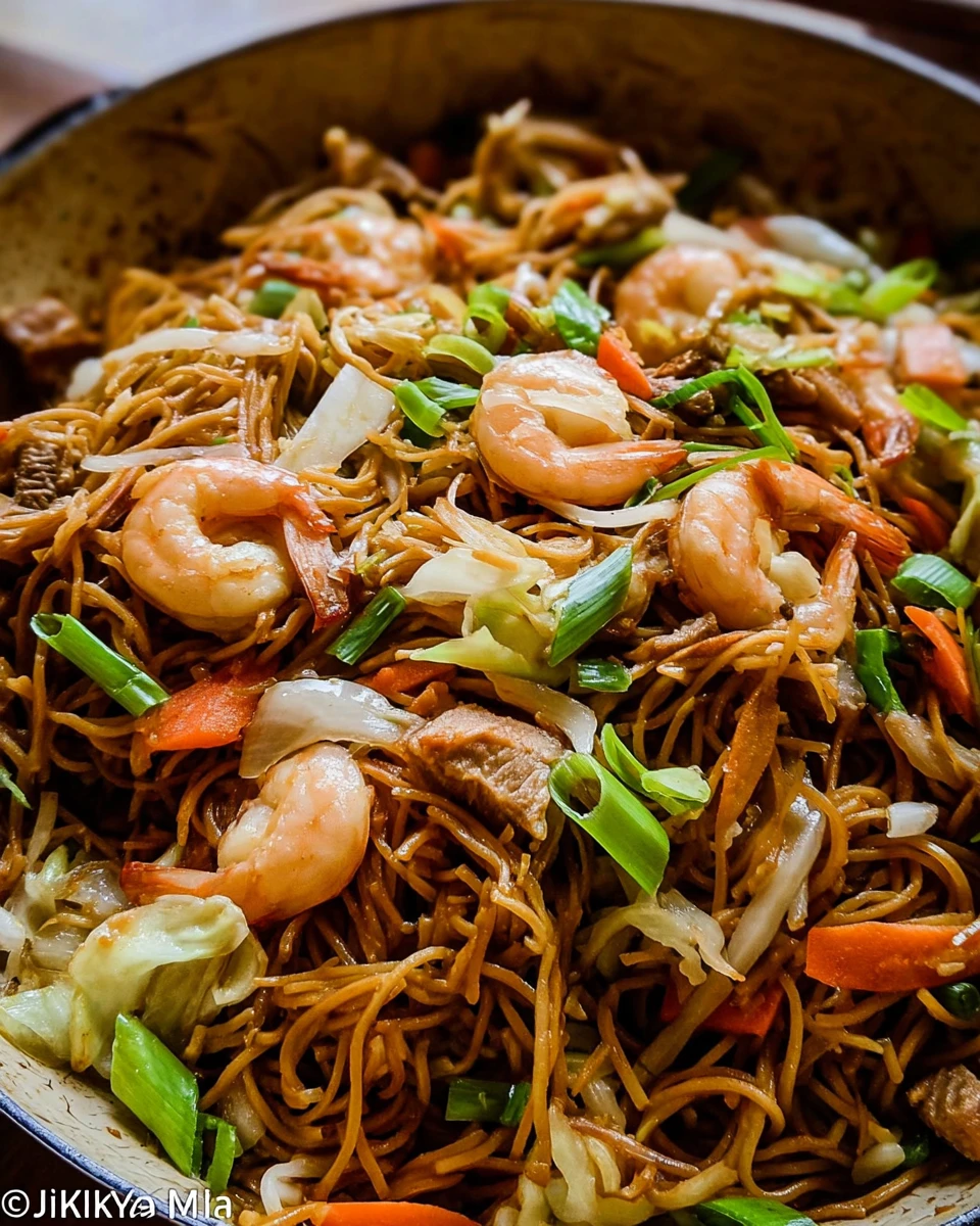 Filipino Noodles with Pork and Shrimp