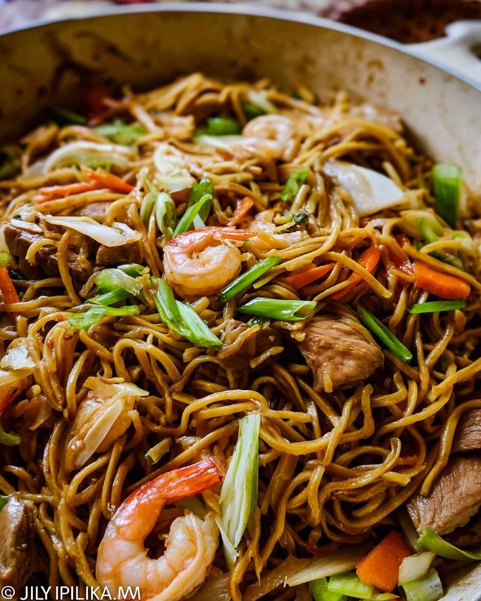 Filipino Noodles with Pork and Shrimp