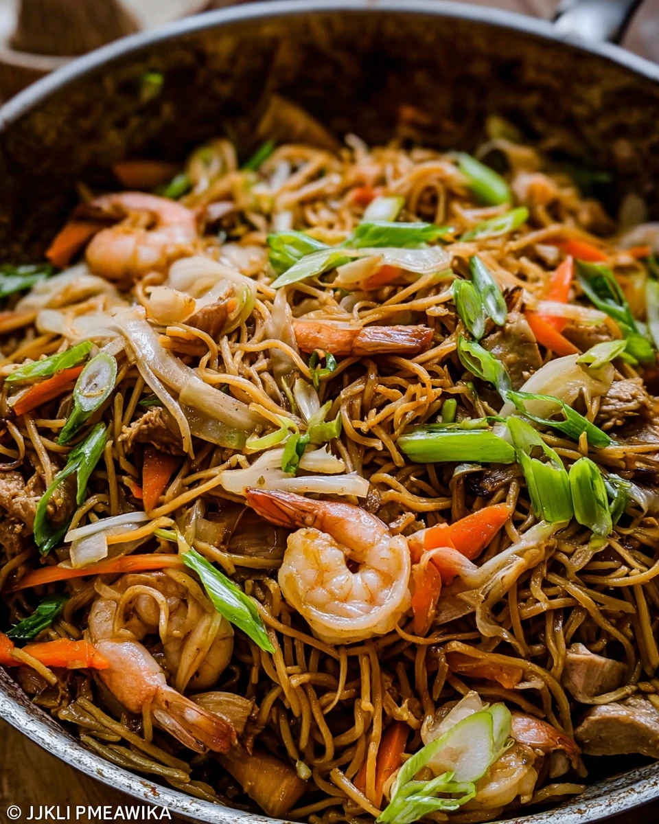 Filipino Noodles with Pork and Shrimp