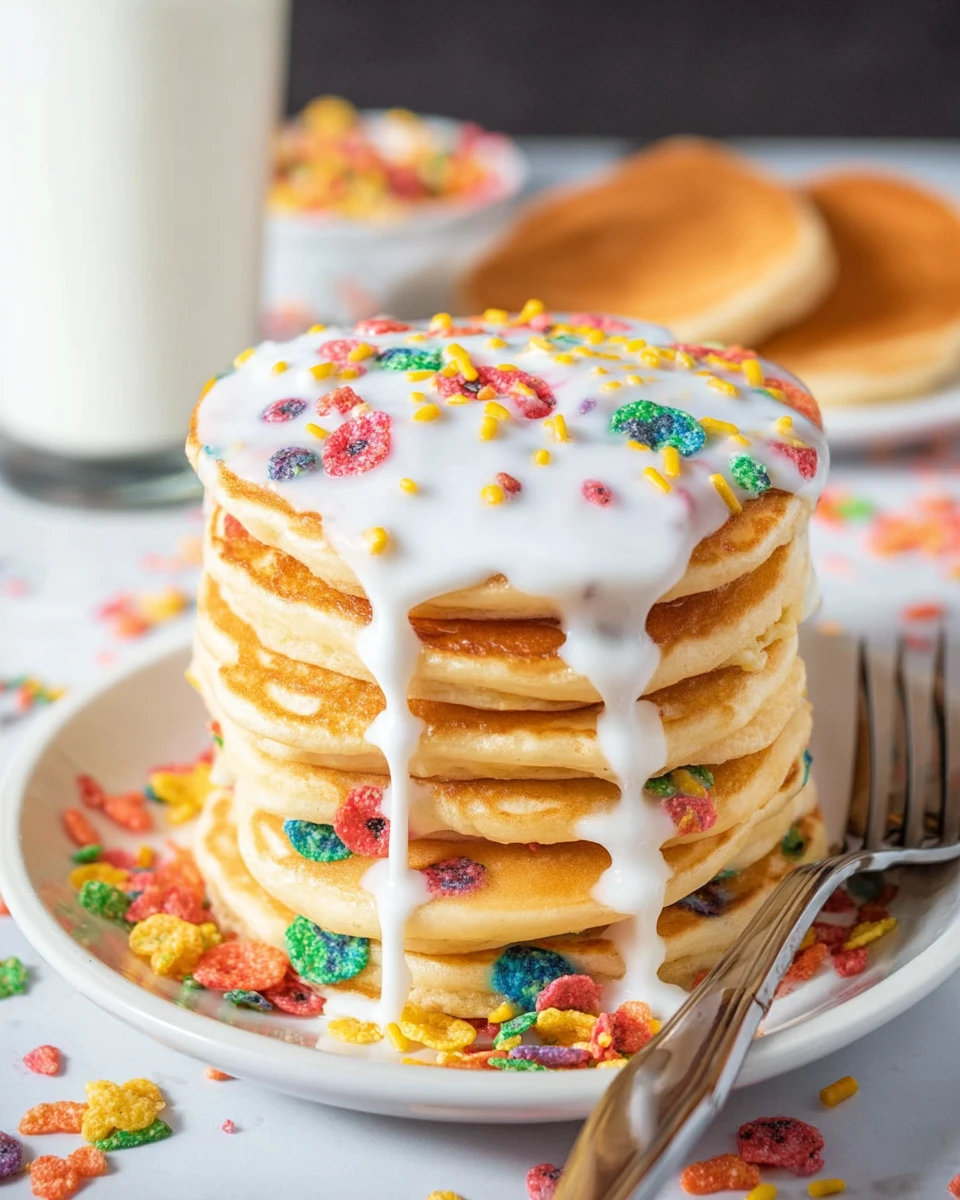 Fruity Pebble Pancakes