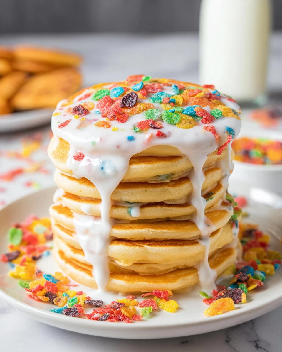 Fruity Pebble Pancakes