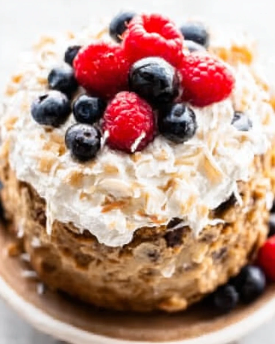 Healthy Banana Smash Cake with Coconut Cream Frosting