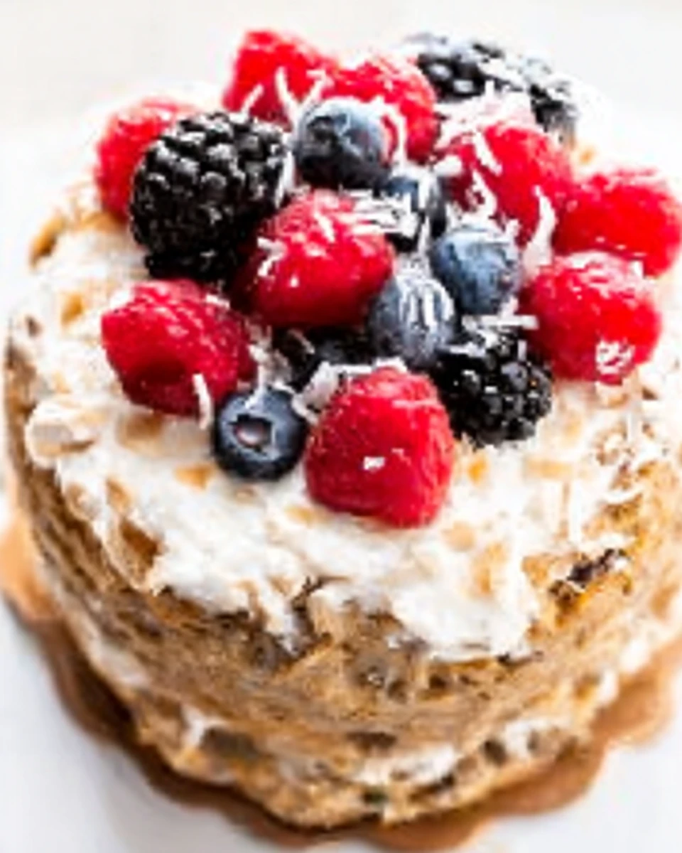 Healthy Banana Smash Cake with Coconut Cream Frosting