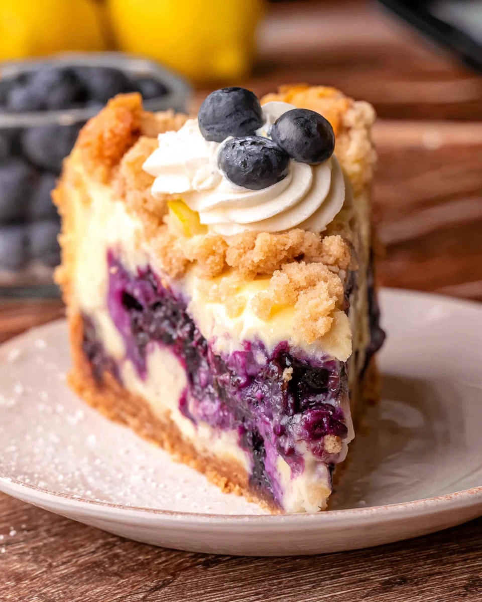 Lemon Blueberry Crumble Cheesecake