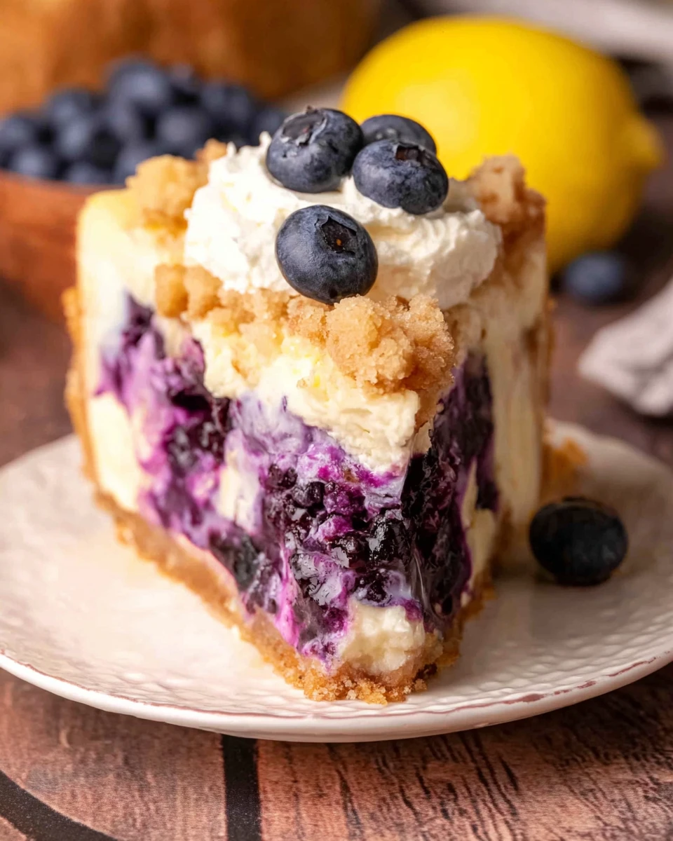 Lemon Blueberry Crumble Cheesecake
