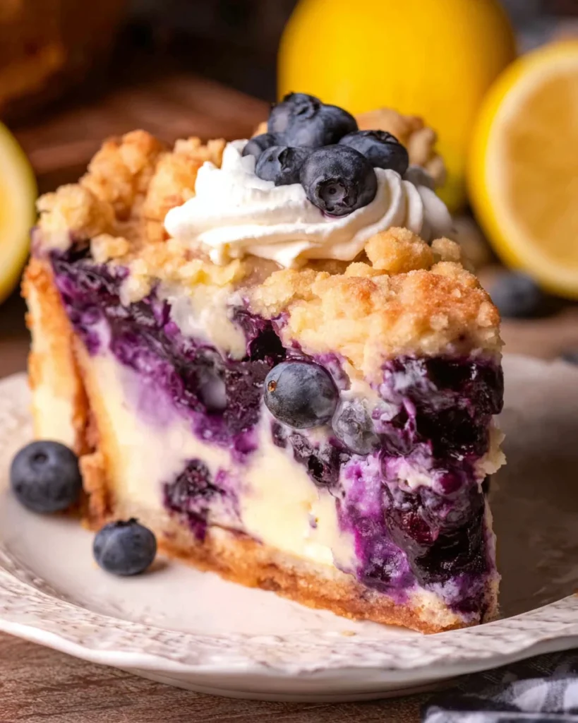 Lemon Blueberry Crumble Cheesecake