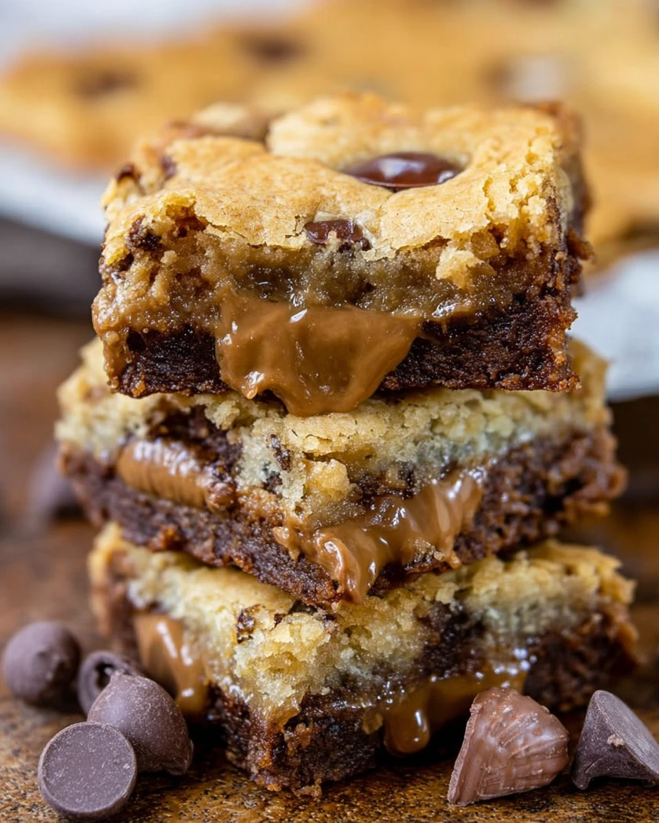 Peanut Butter Cup Gooey Cookie Bars