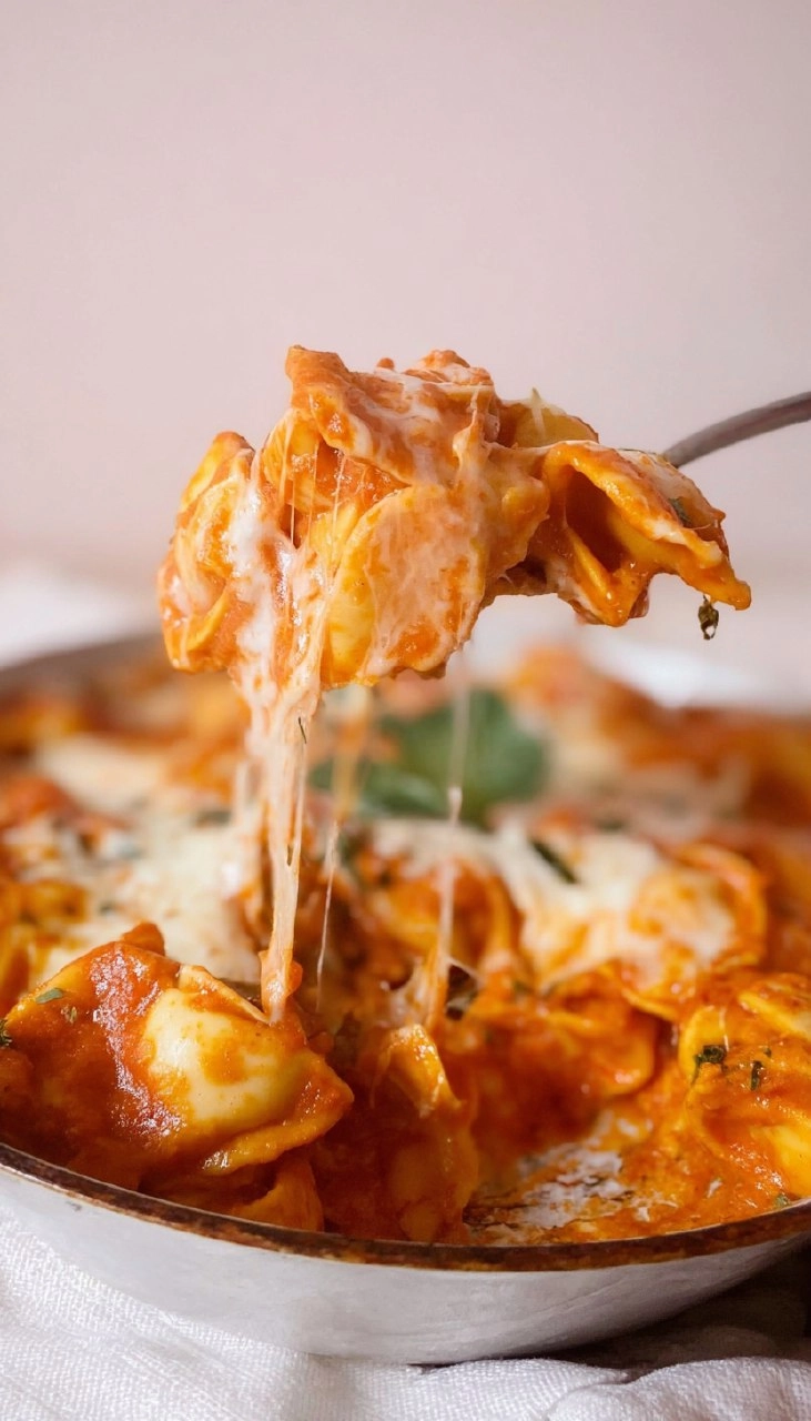 Baked Cheese Tortellini in Vodka Sauce