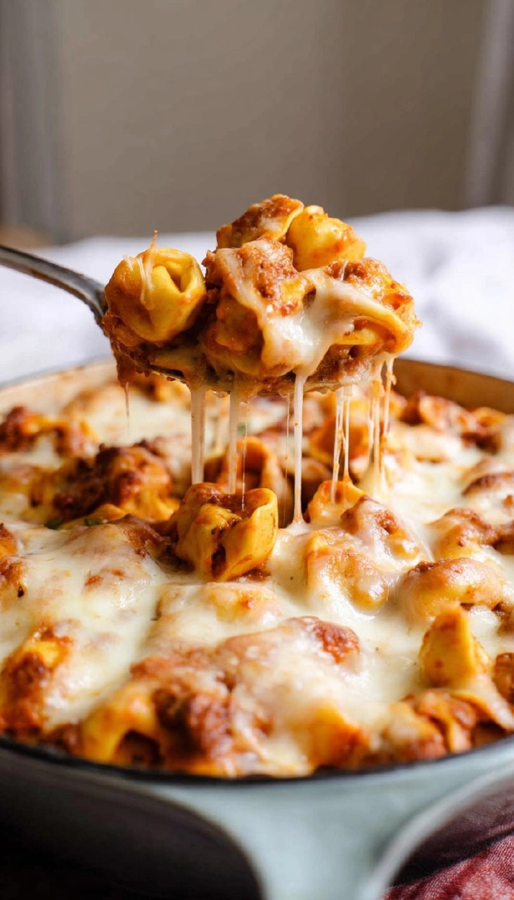 Cheesy Baked Tortellini Casserole