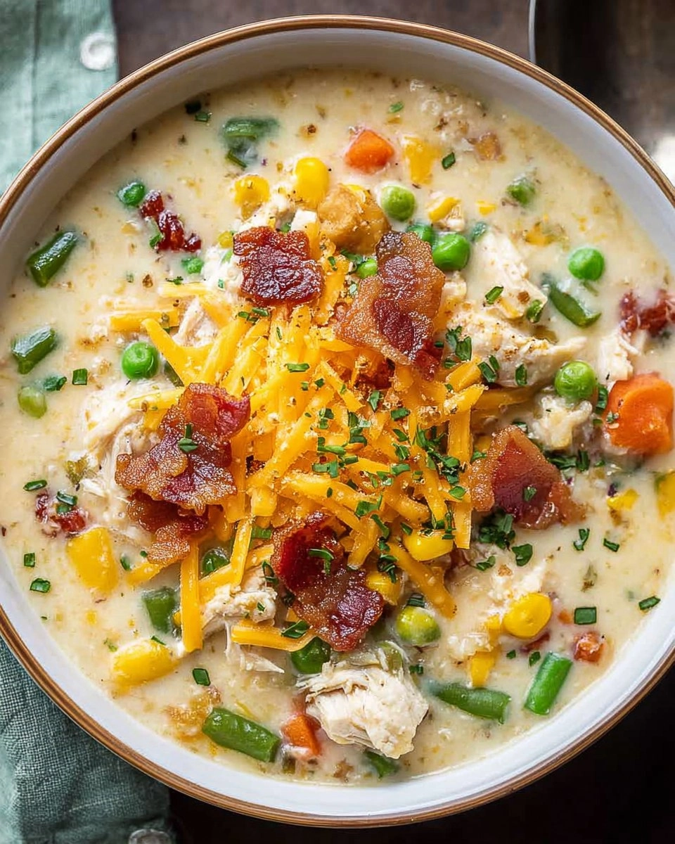Corn Chowder with Vegetables, Chicken, and Bacon