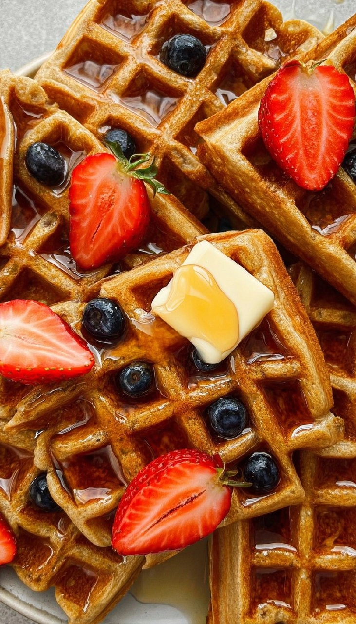 Fluffy Whole Wheat Waffles