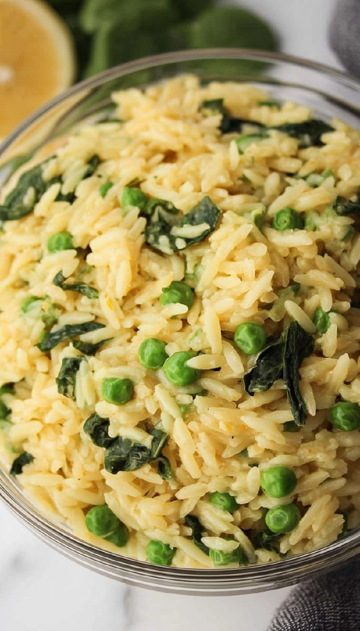 Lemon Orzo with Peas