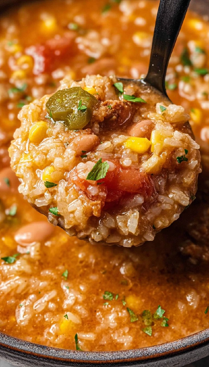 Vegan Charro Bean and Rice Soup