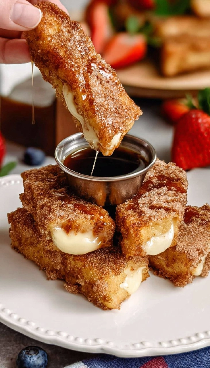 Cinnamony Stuffed French Toast Sticks