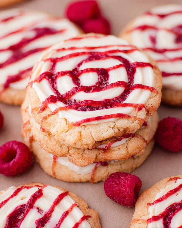 Copycat Crumbl Raspberry Cheesecake Cookies Recipe