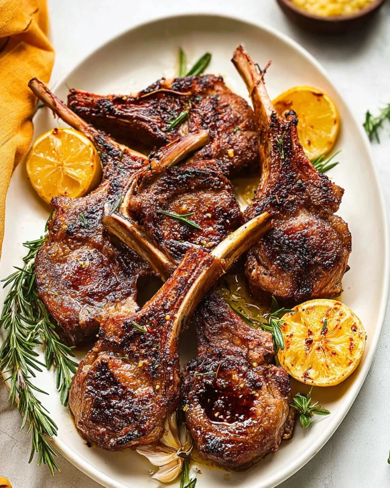 Garlic Rosemary Lamb Chops with Lemon Butter Recipe