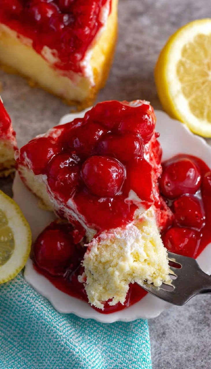 Lemon Cherry Cheesecake With Ricotta