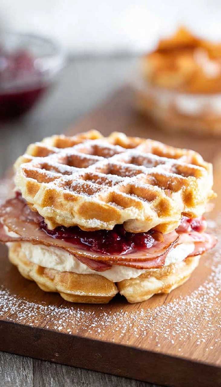 Monte Cristo Waffle Sandwiches