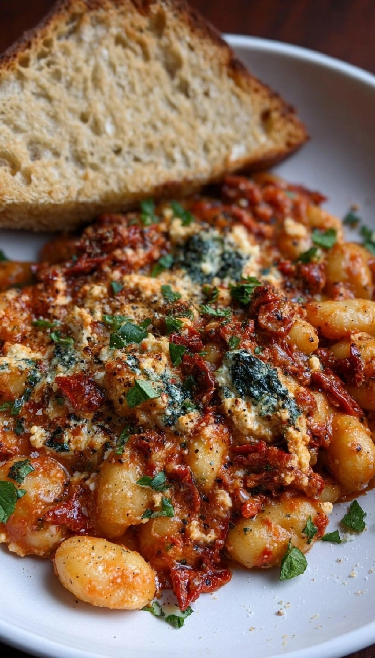 Skillet Gnocchi with Sun-Dried Tomato Garlic Ricotta