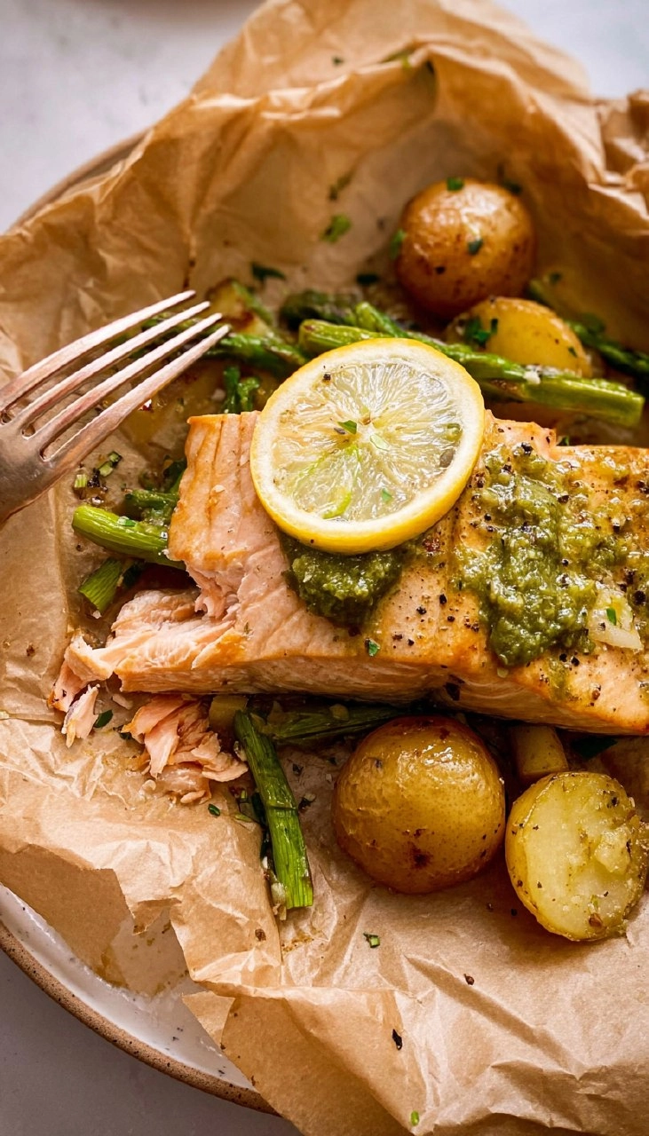 Spring Salmon and Potato Parchment Packets