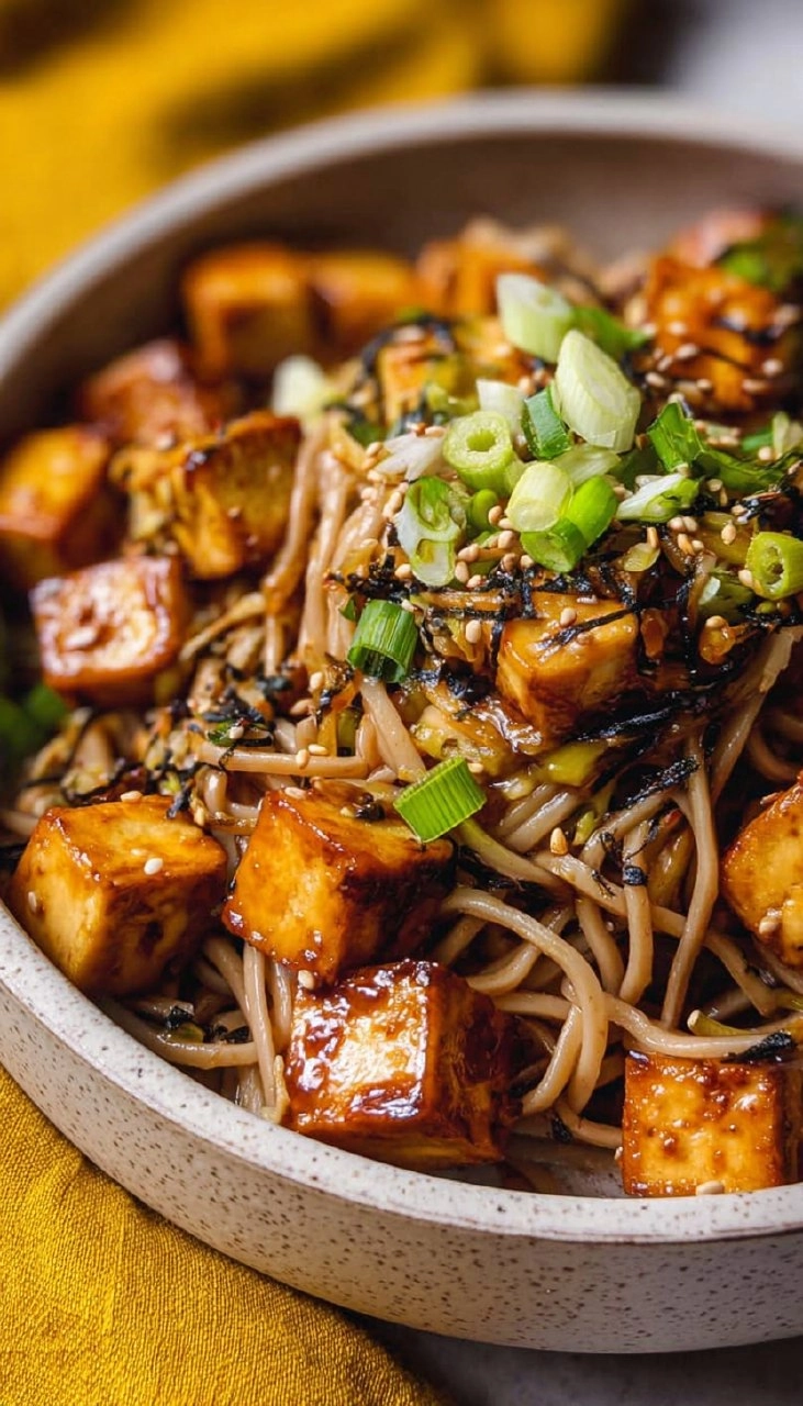 Tofu And Soba Noodles Stir Fry