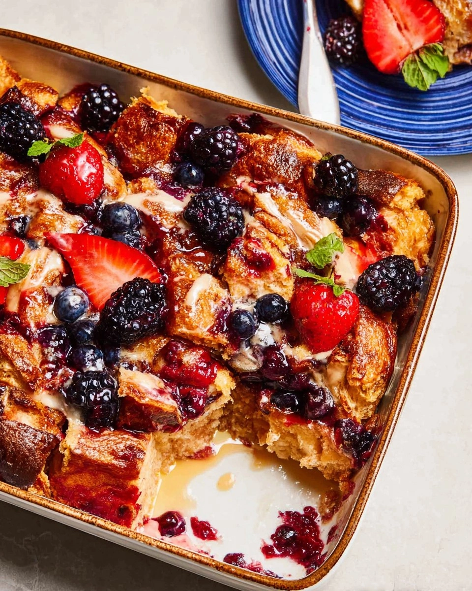 Triple Berry Bread Pudding
