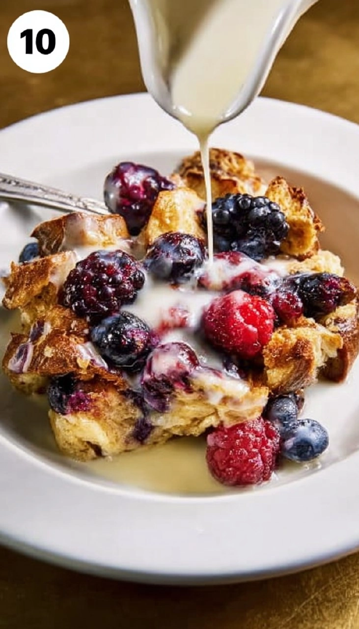 Triple Berry Bread Pudding