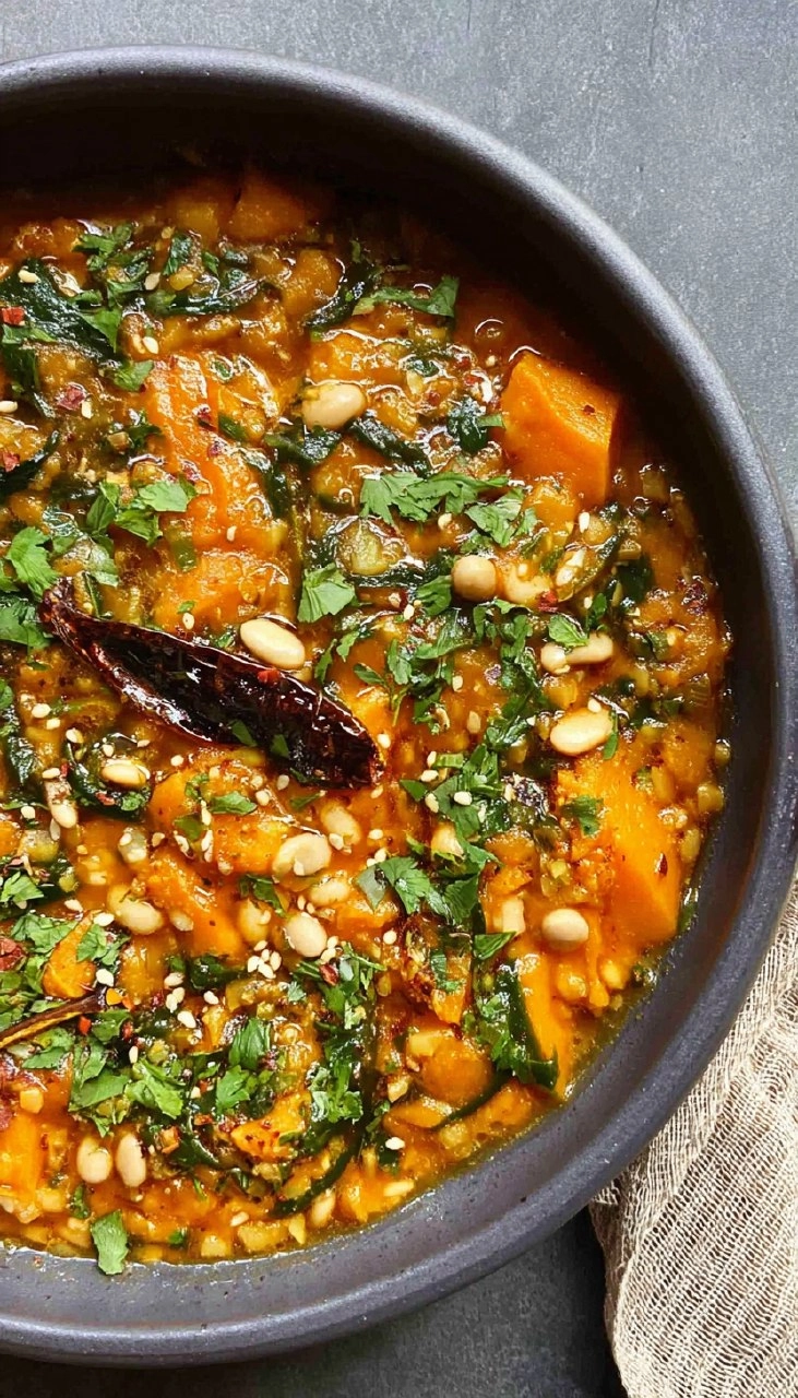 Western Indian-Inspired White Bean Sweet Potato Stew