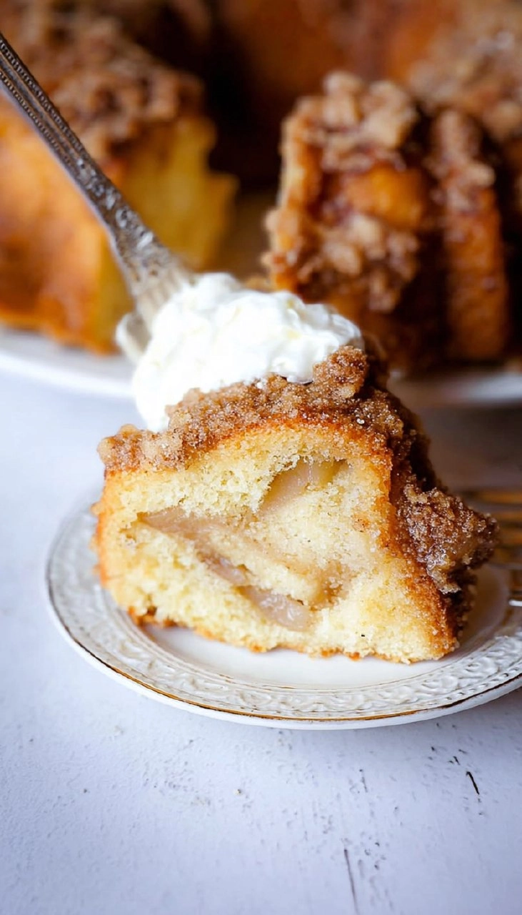 Buttery Pear Bundt Cake with Cinnamon Streusel Swirl