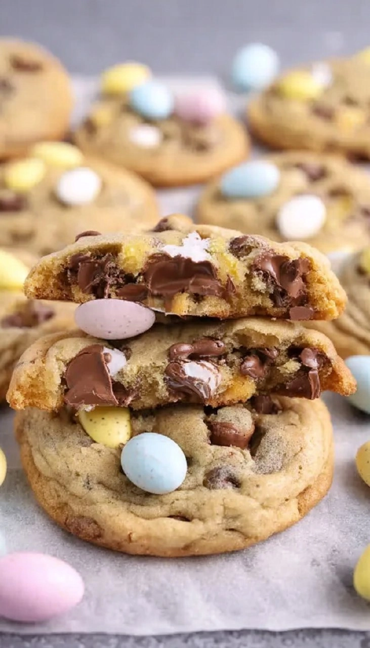 Cadbury Egg Chocolate Chip Cookies