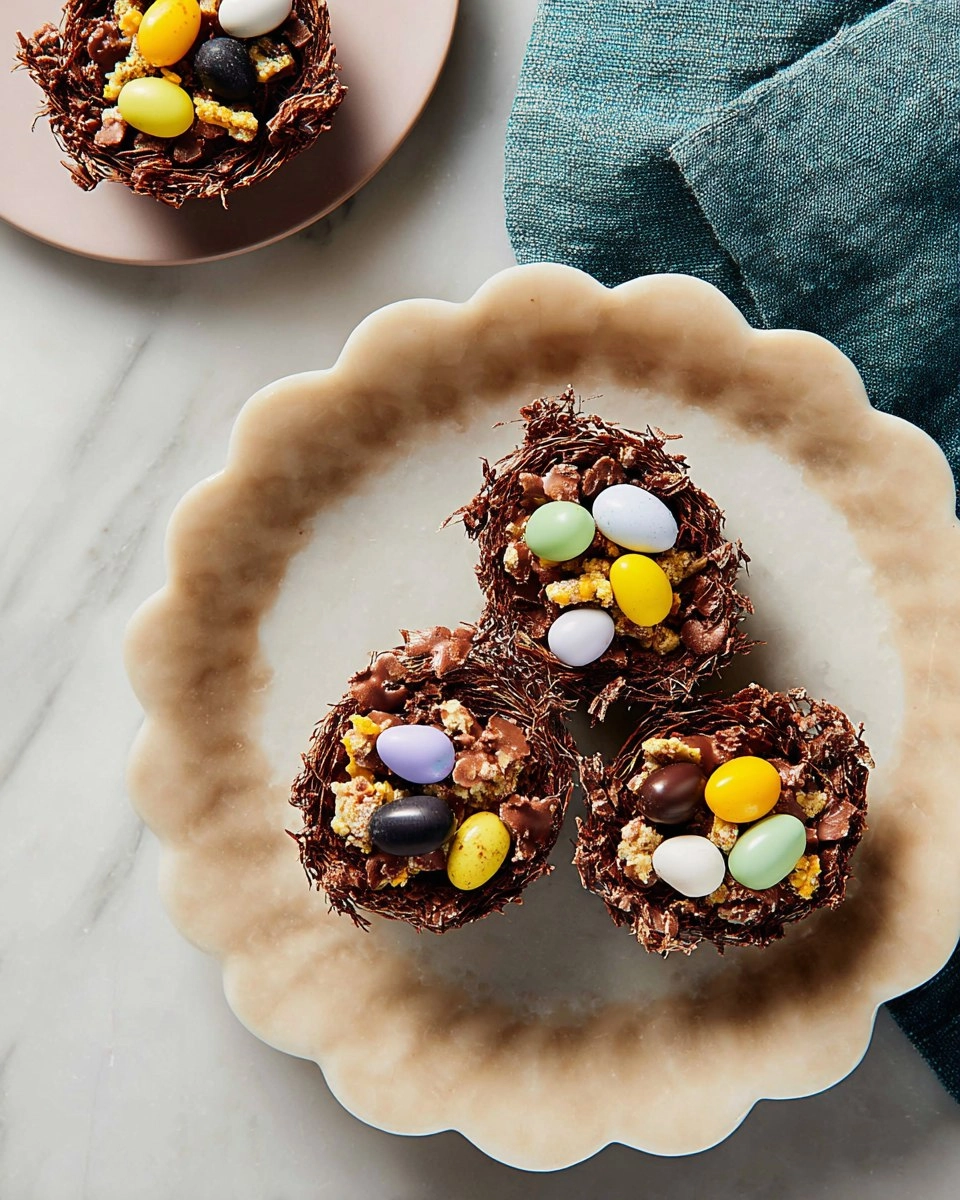 Chocolate Easter Egg Nests