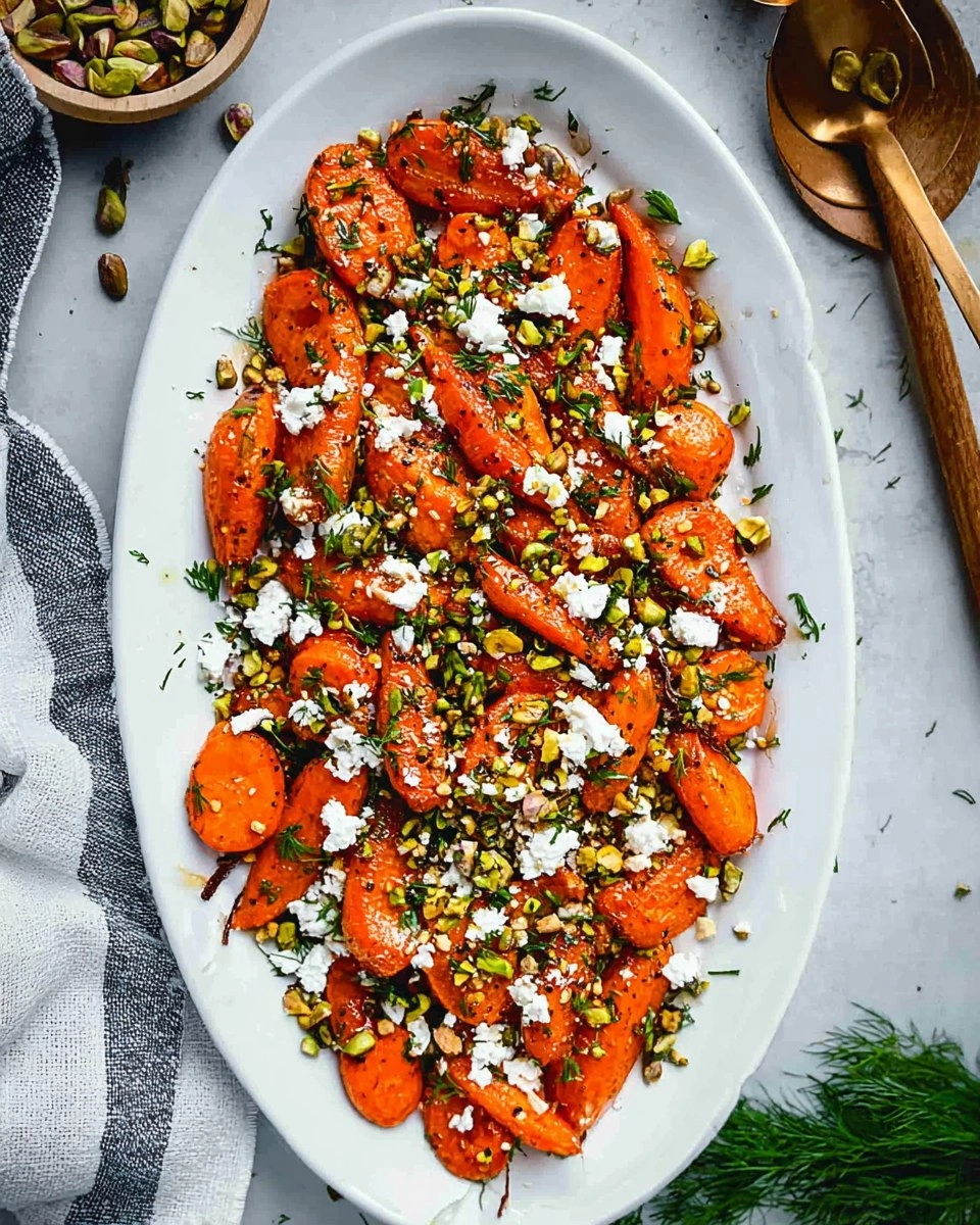 Roasted Carrots with Hot Honey, Pistachios, and Feta