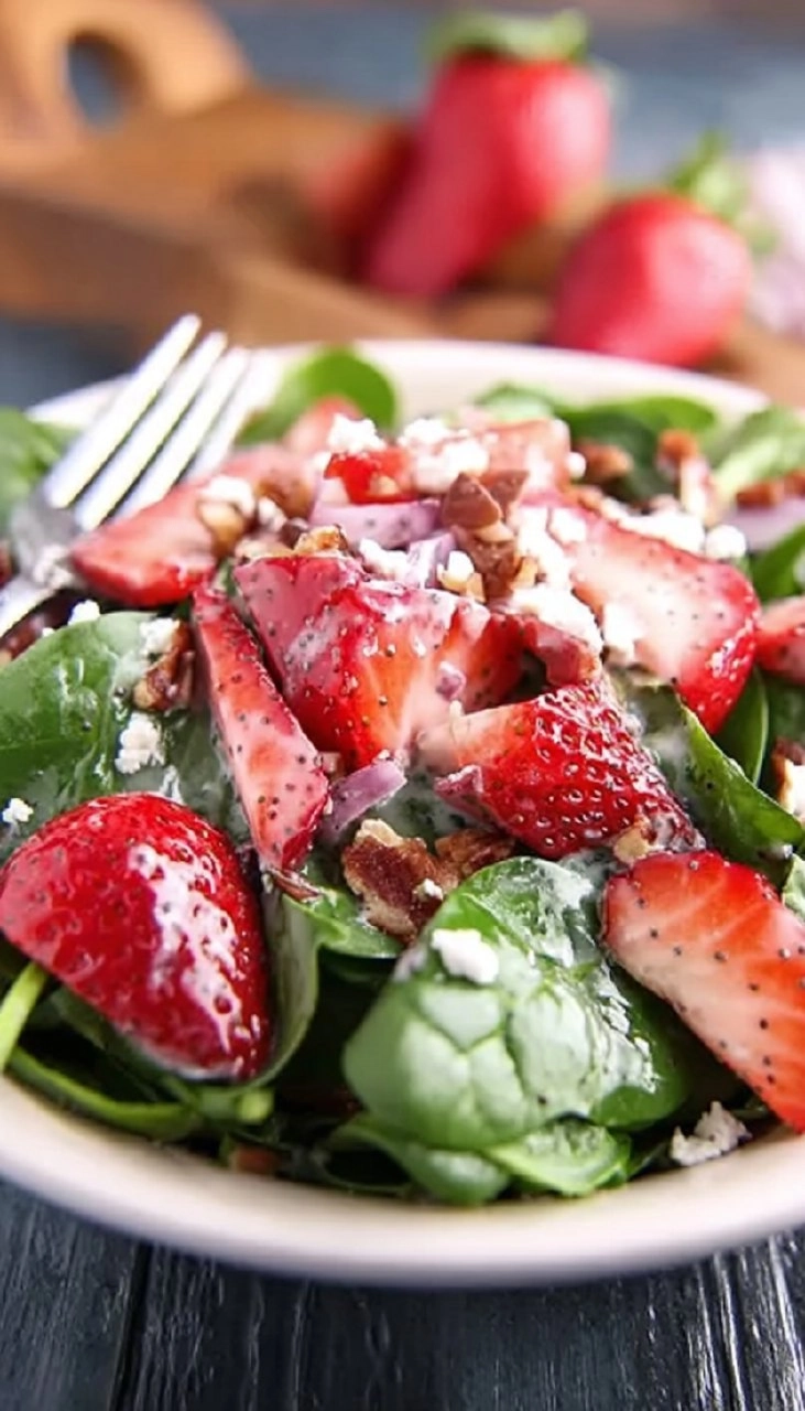 Strawberry Spinach Salad with Poppy Seed Dressing