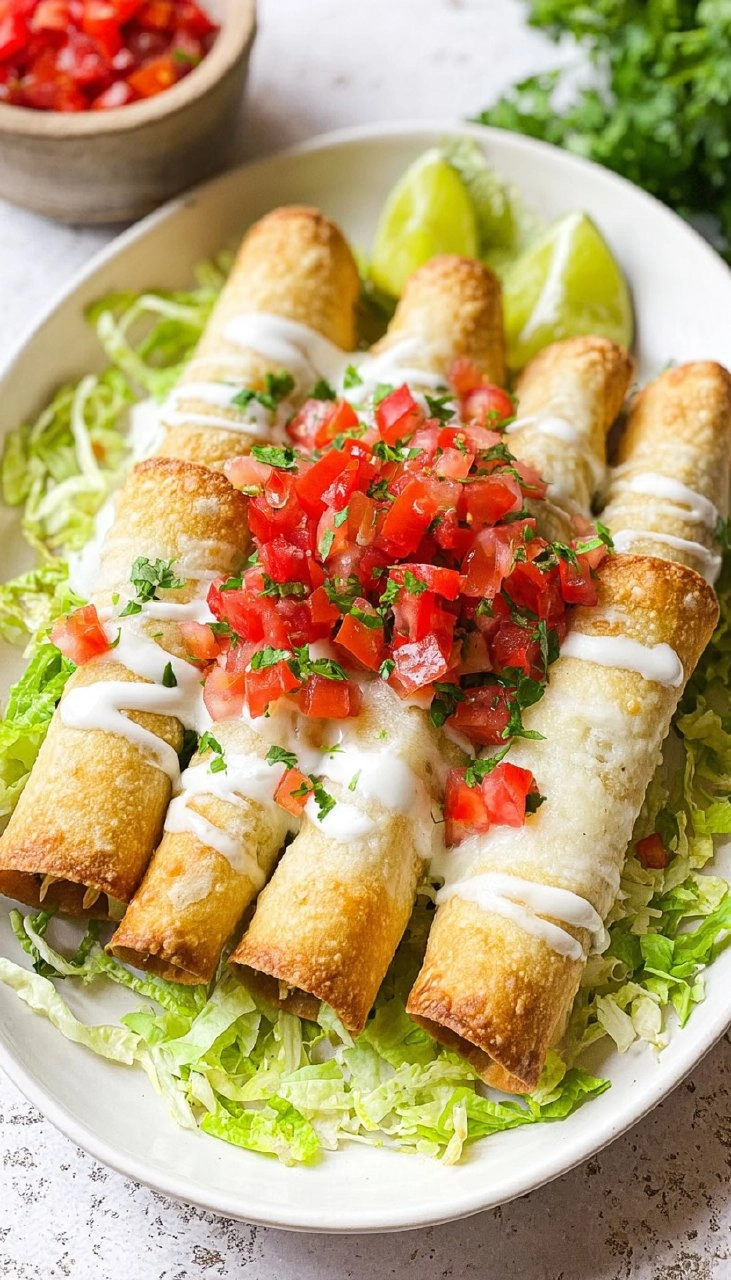Air Fryer Chicken Flautas
