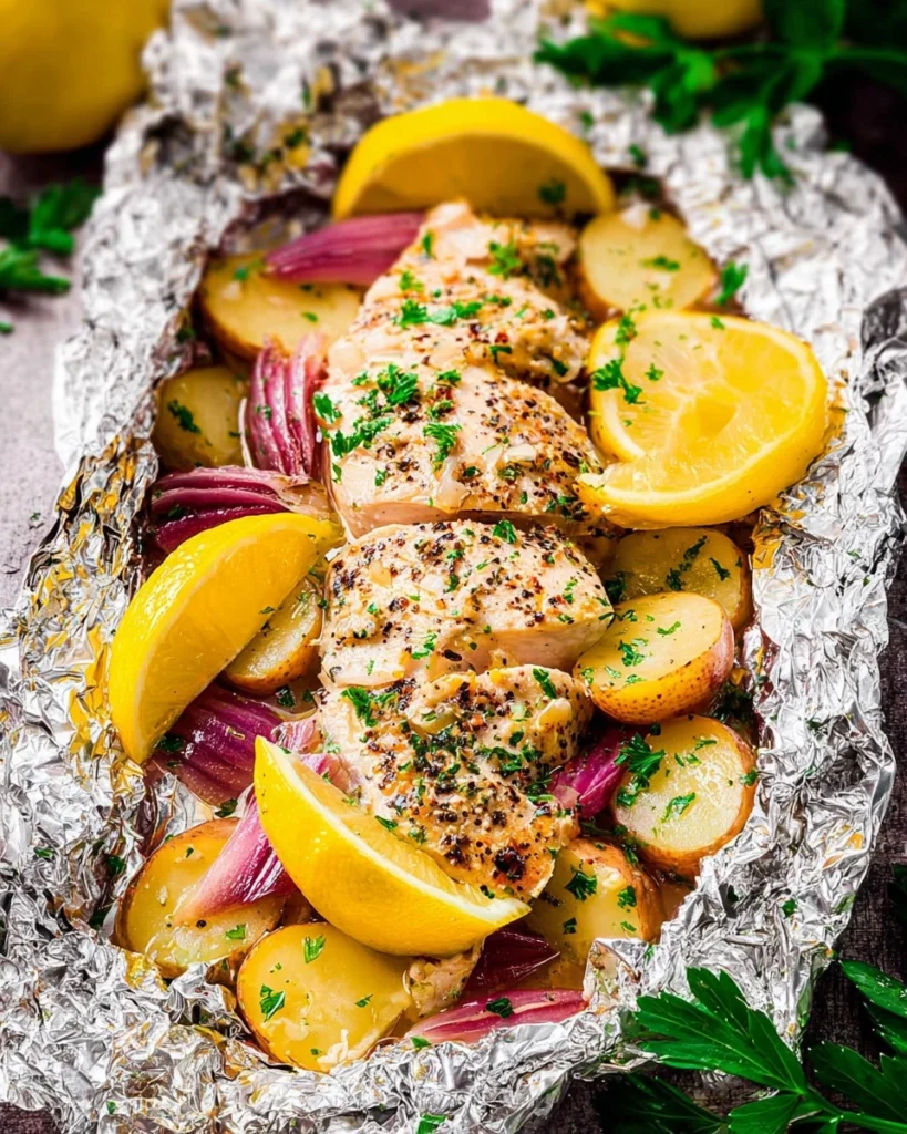 Baked-Italian-Lemon-Chicken-Foil-Packet-Recipe