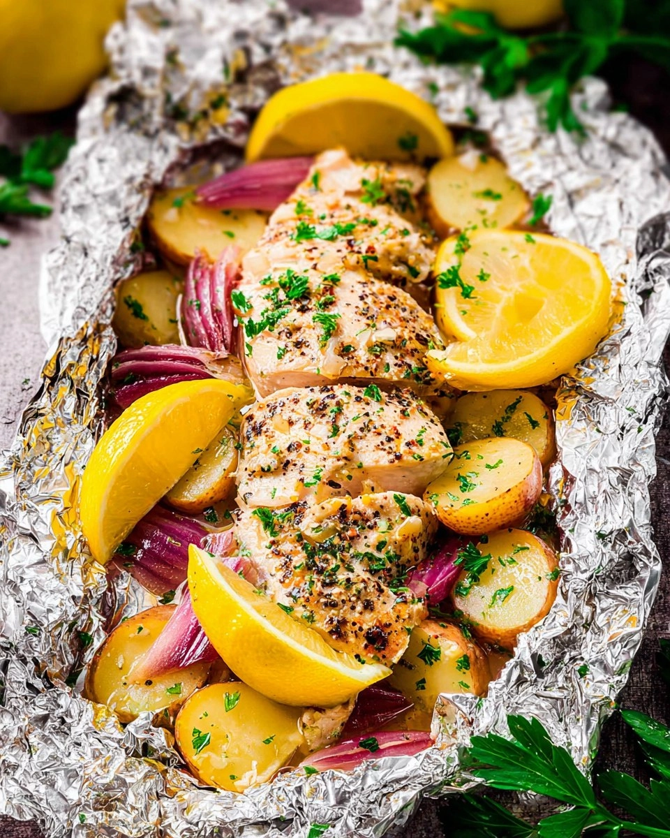 Baked Italian Lemon Chicken Foil Packet