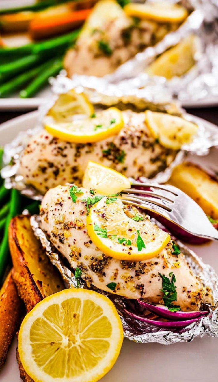 Baked Italian Lemon Chicken Foil Packet