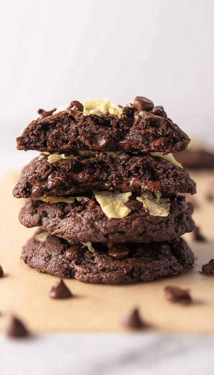 Double Chocolate Potato Chip Cookies