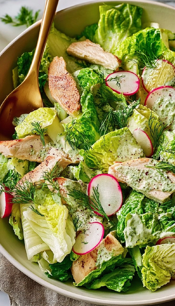 Green Goddess Caesar Salad with Chicken