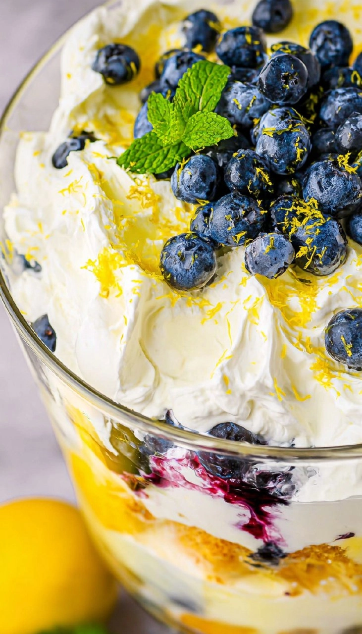 Layered Lemon Blueberry Trifle