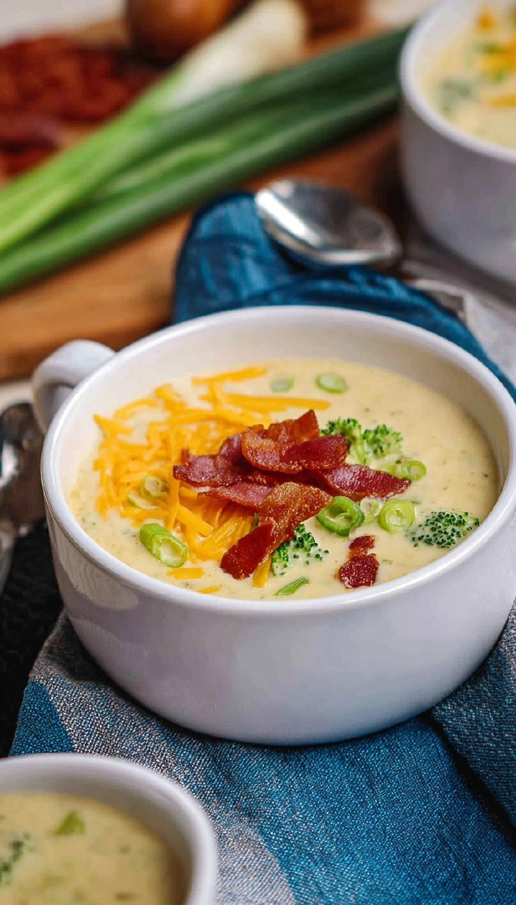 Loaded Broccoli Cheese and Bacon Soup