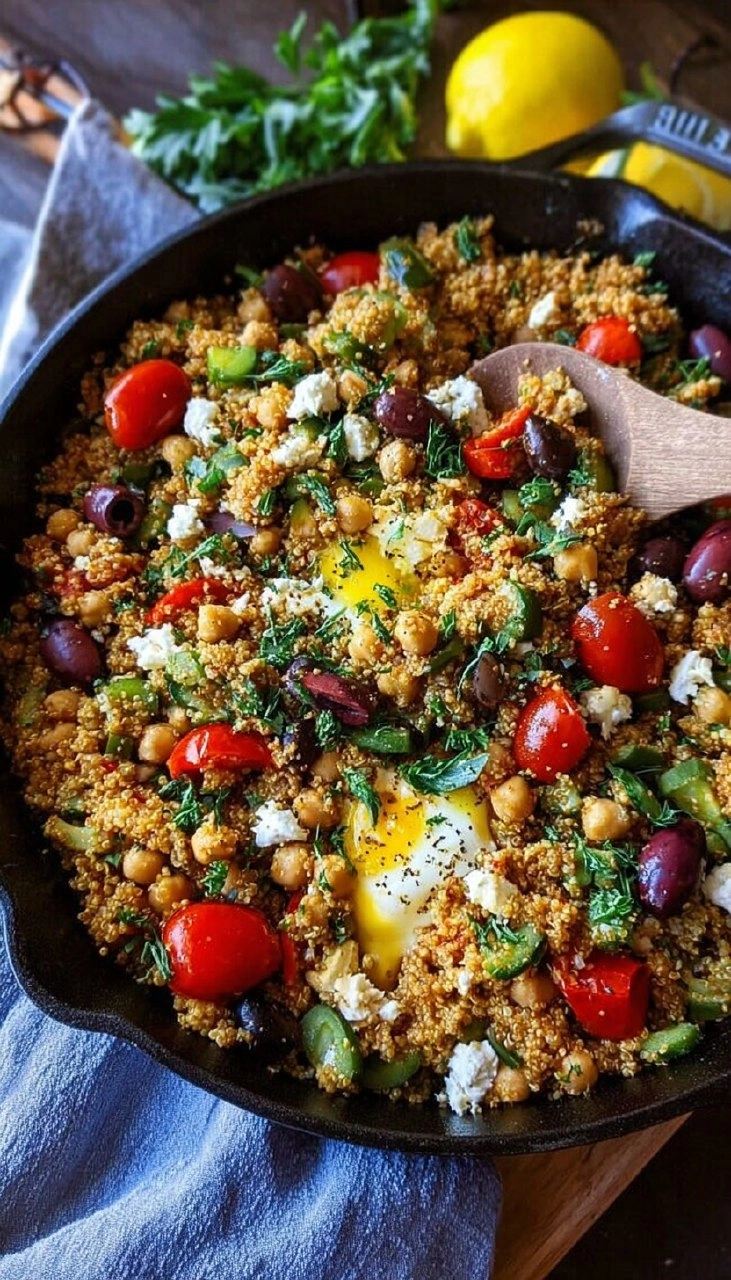 Mediterranean Quinoa Chickpea Skillet Dinner