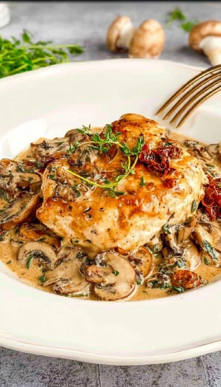Mushroom and Sun Dried Tomato Chicken