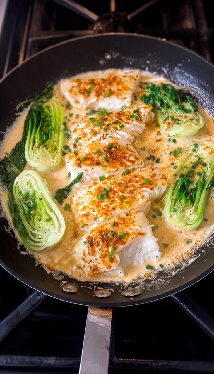 One-Pan Coconut Cod with Bok Choy